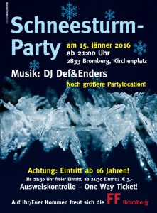 Plakat Schneesturmparty 2016