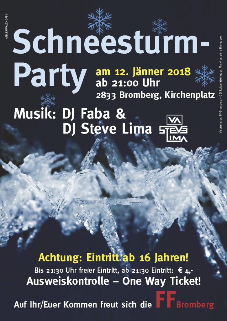 Plakat Schneesturmparty 2018